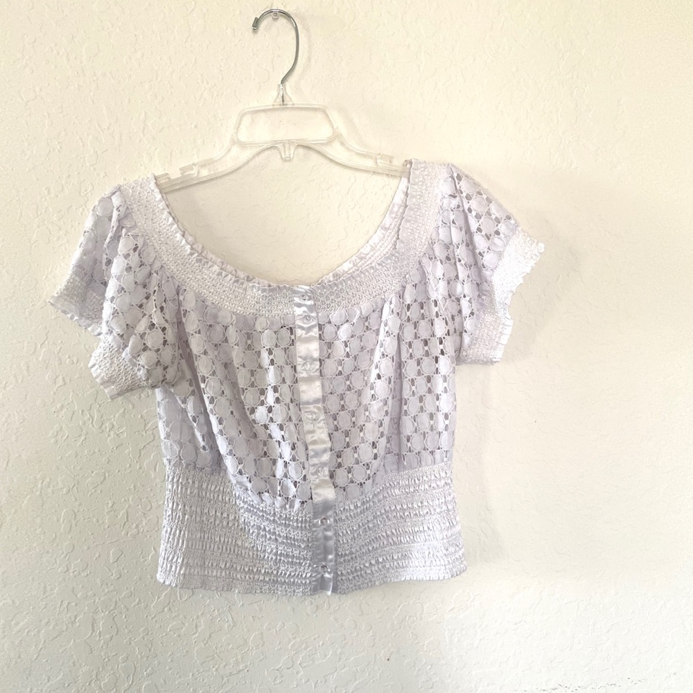 White Boat neck Crop Top